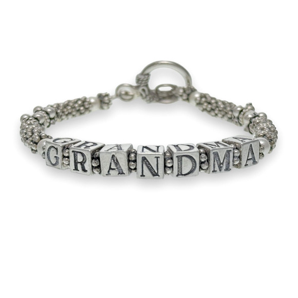 Popcorn Bead "Grandma" Pearl Toggle Bracelet | Vintage Sterling Silver 925 | 7" - Picture 2 of 4